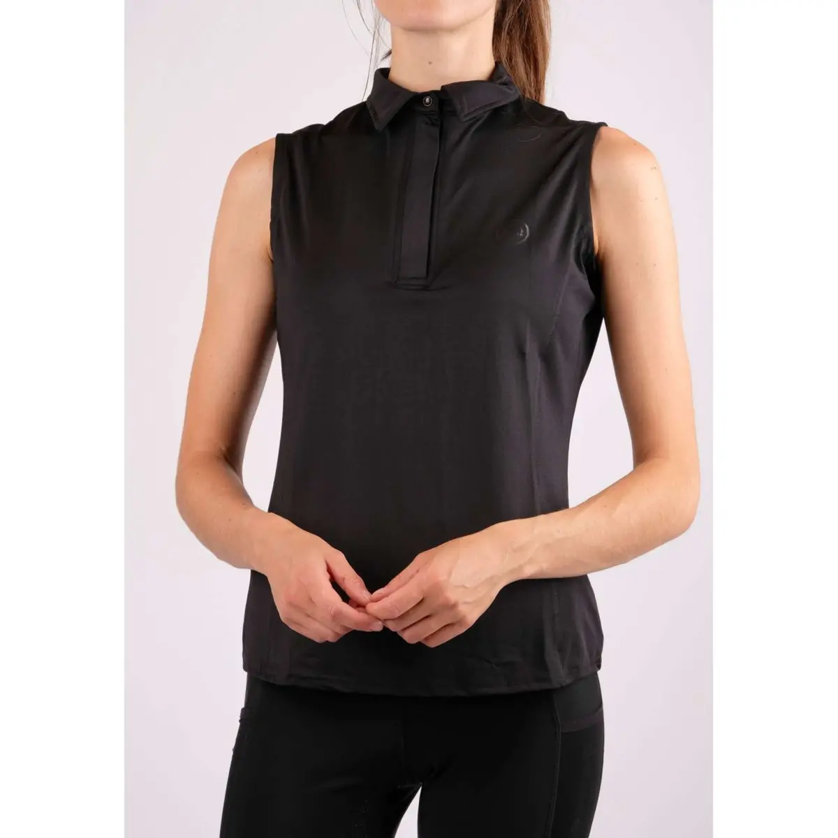 Montar Poloshirt Fiona Mouwloos Zwart 1