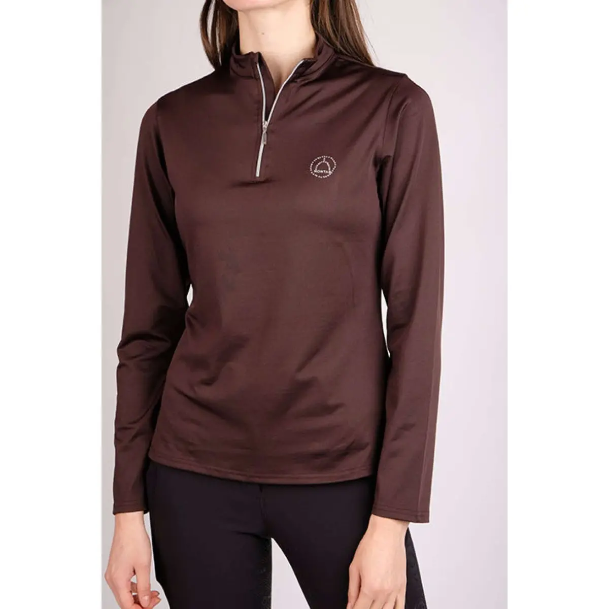 Montar Shirt Everly Crystal Logo Lange Mouwen Bruin 1