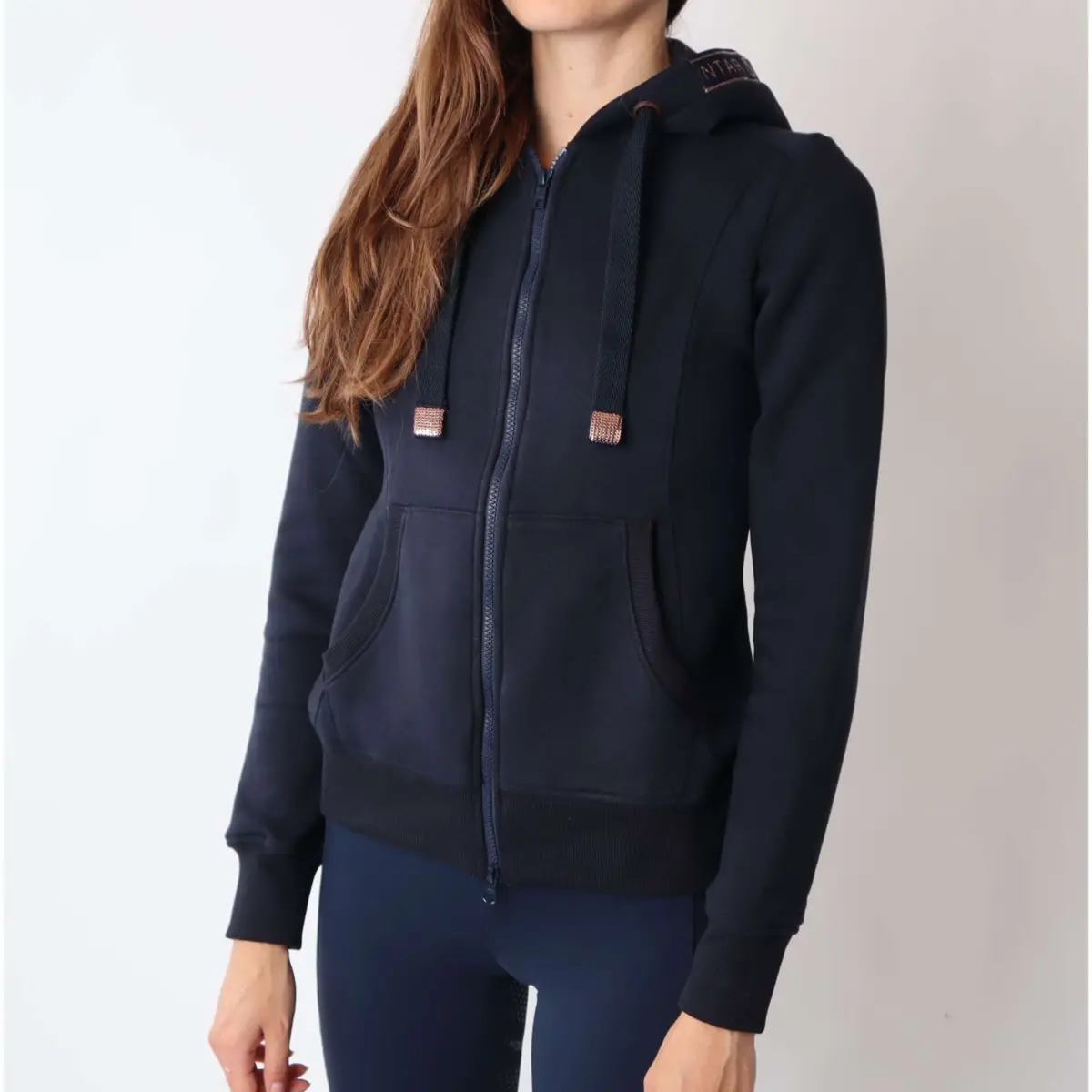 Montar Vest Macie Rosegold Logo Navy 1