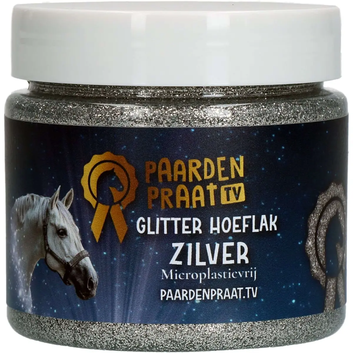 Paardenpraat Hoeflak Glitter Zilver 1