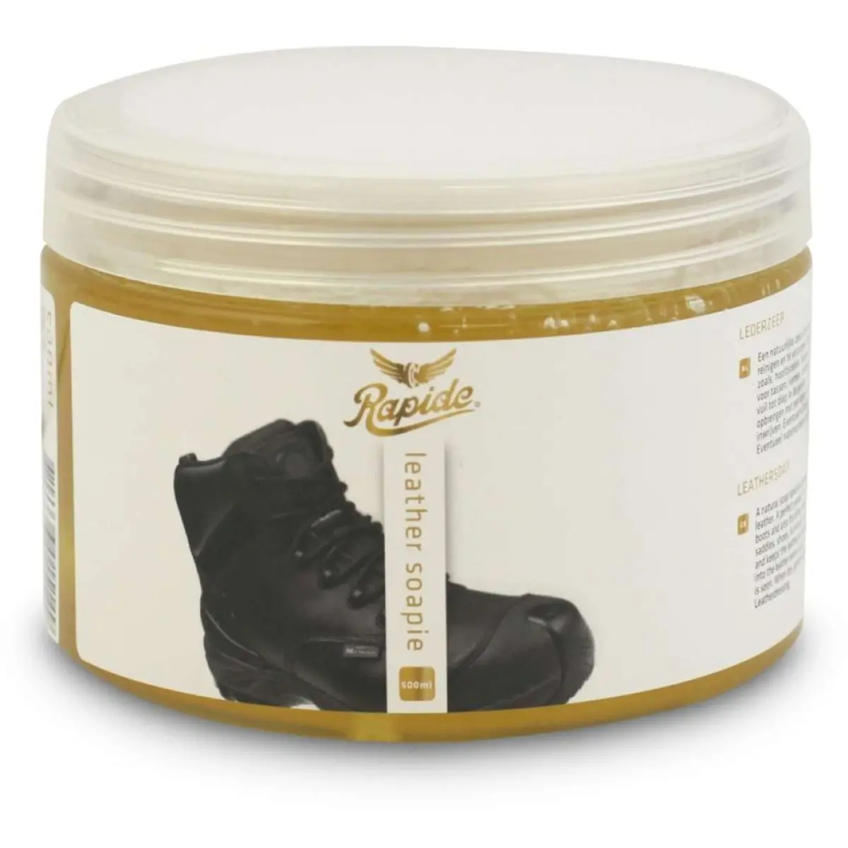 Rapide Leather Soapie Zadelzeep Met Spons Blank 1