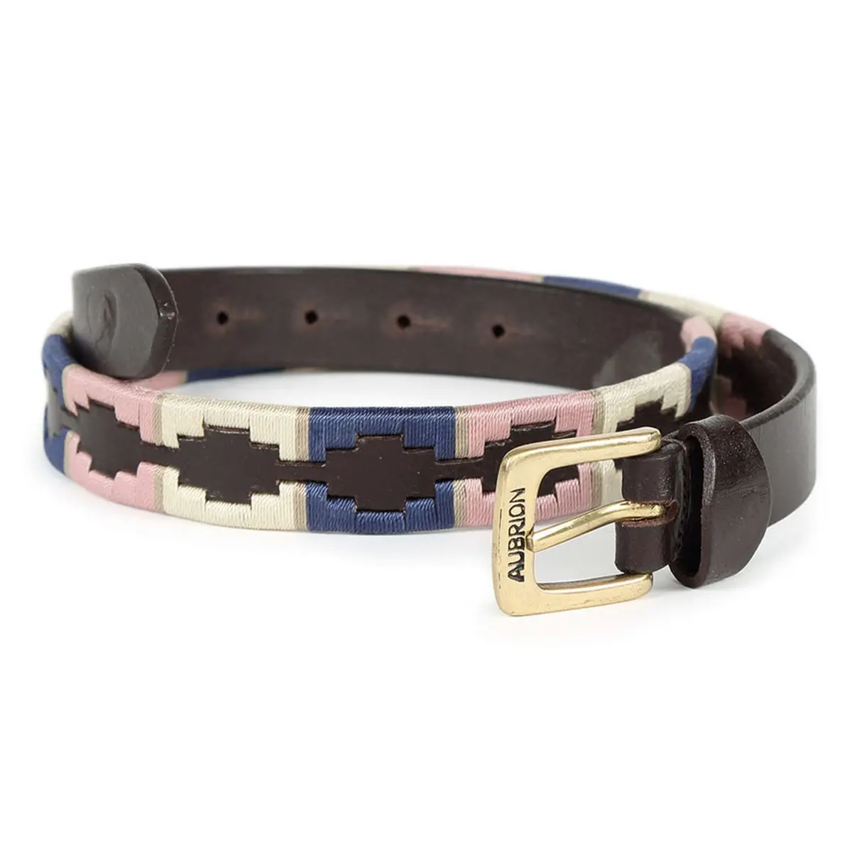 Aubrion By Shires Riem Skinny Polo Navy/Pink/Natural 1