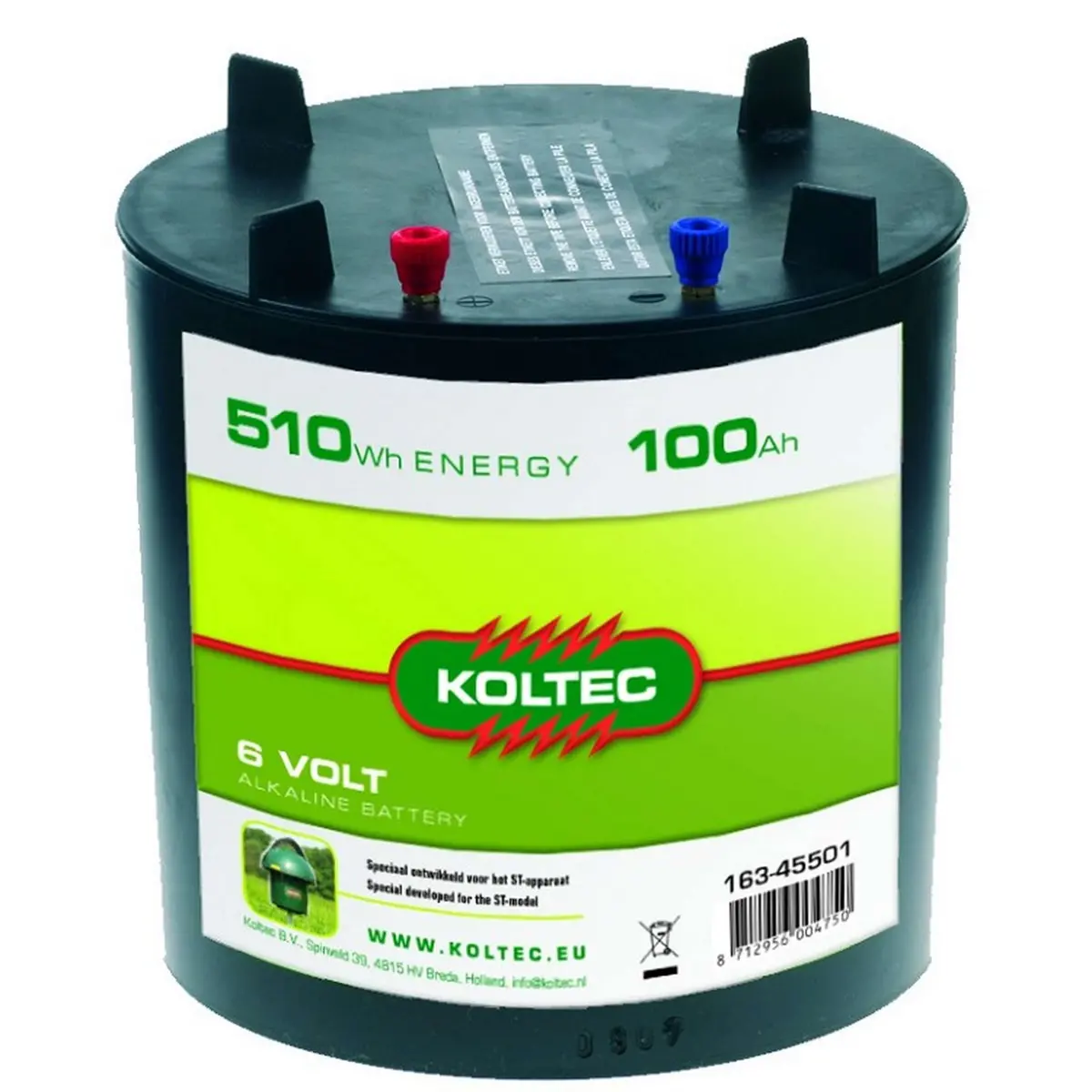 Koltec Alkaline Batterij St Paddenstoel 6V 100Ah 1