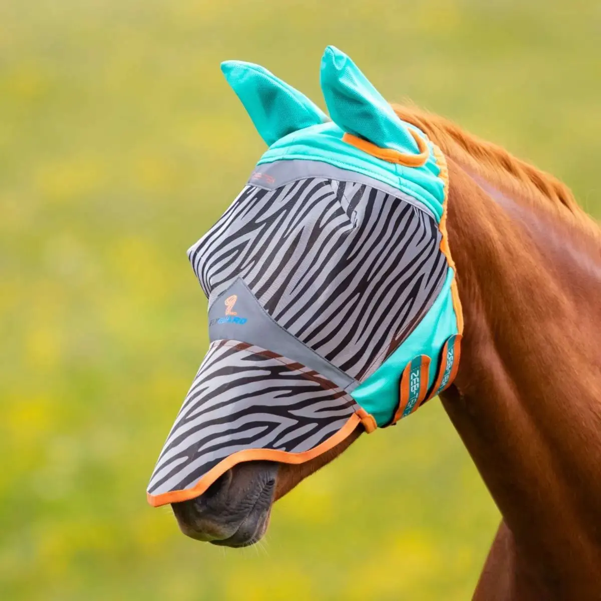 Shires Vliegenmasker Dun Net Met Oren En Neus Zebra 1