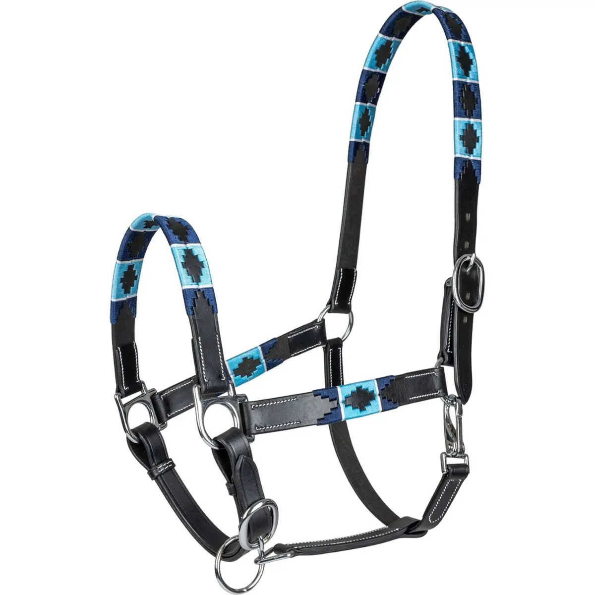 Waldhausen Halster Polo Leder Zwart/Blauw 1