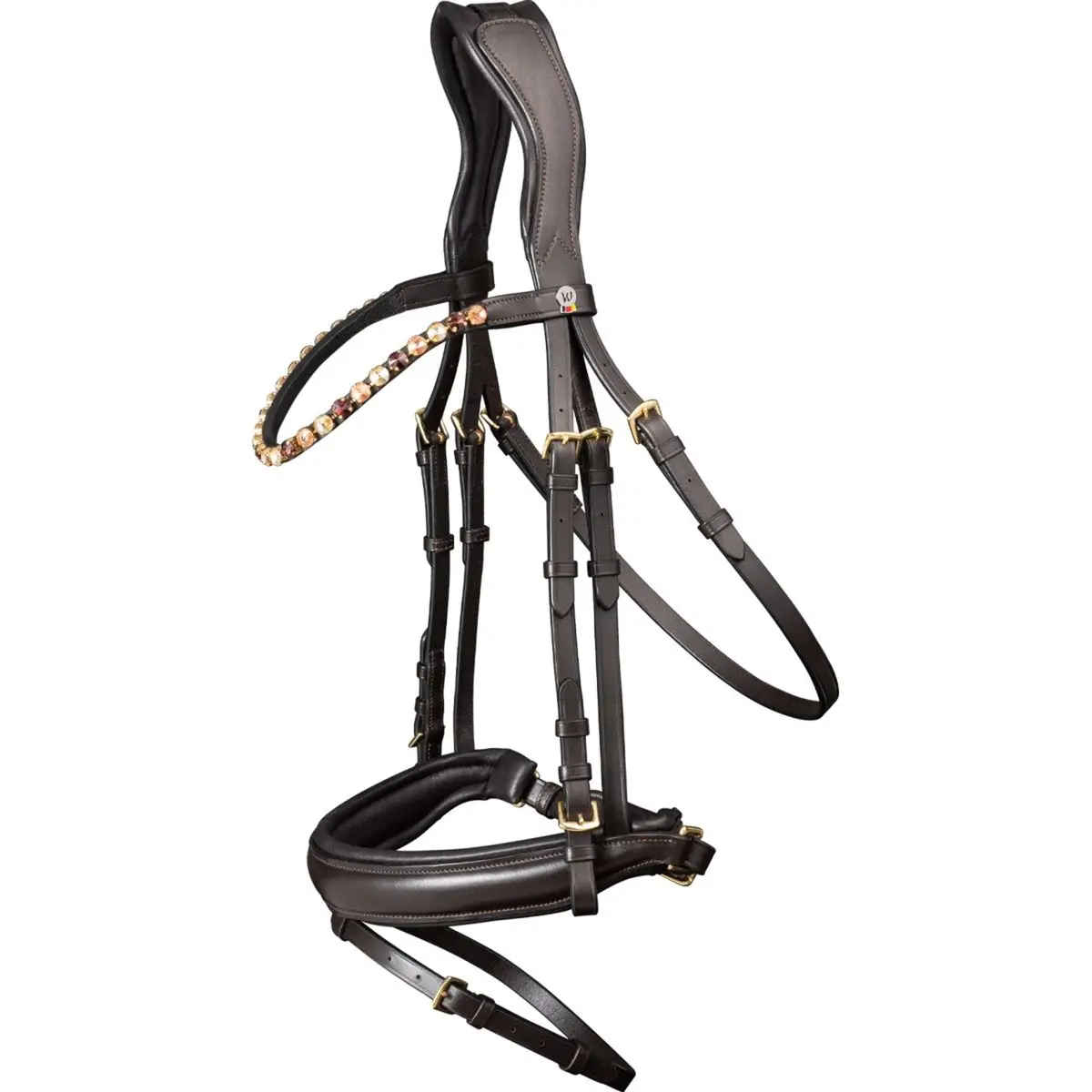 Waldhausen Trenshoofdstel X-Line Goldheart Zweeds Gecombineerd Bruin 1