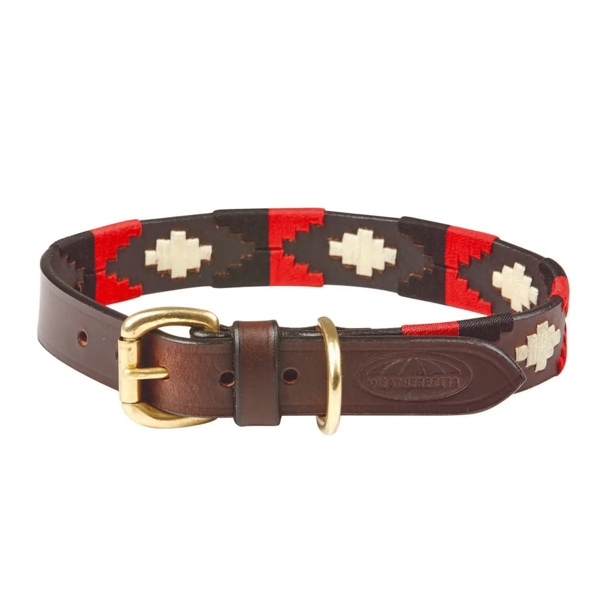 Weatherbeeta Halsband Polo Leer Cowdray/Brown/Black/Red/White 1