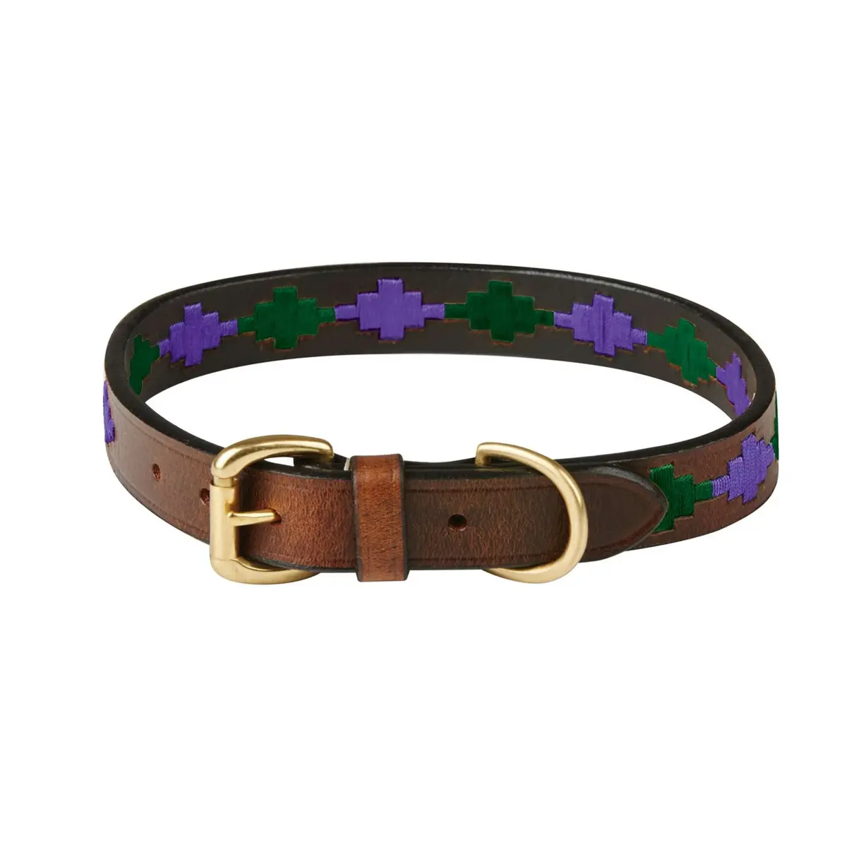 Weatherbeeta Halsband Polo Leer Beaufort/Brown/Purple/Teal 1