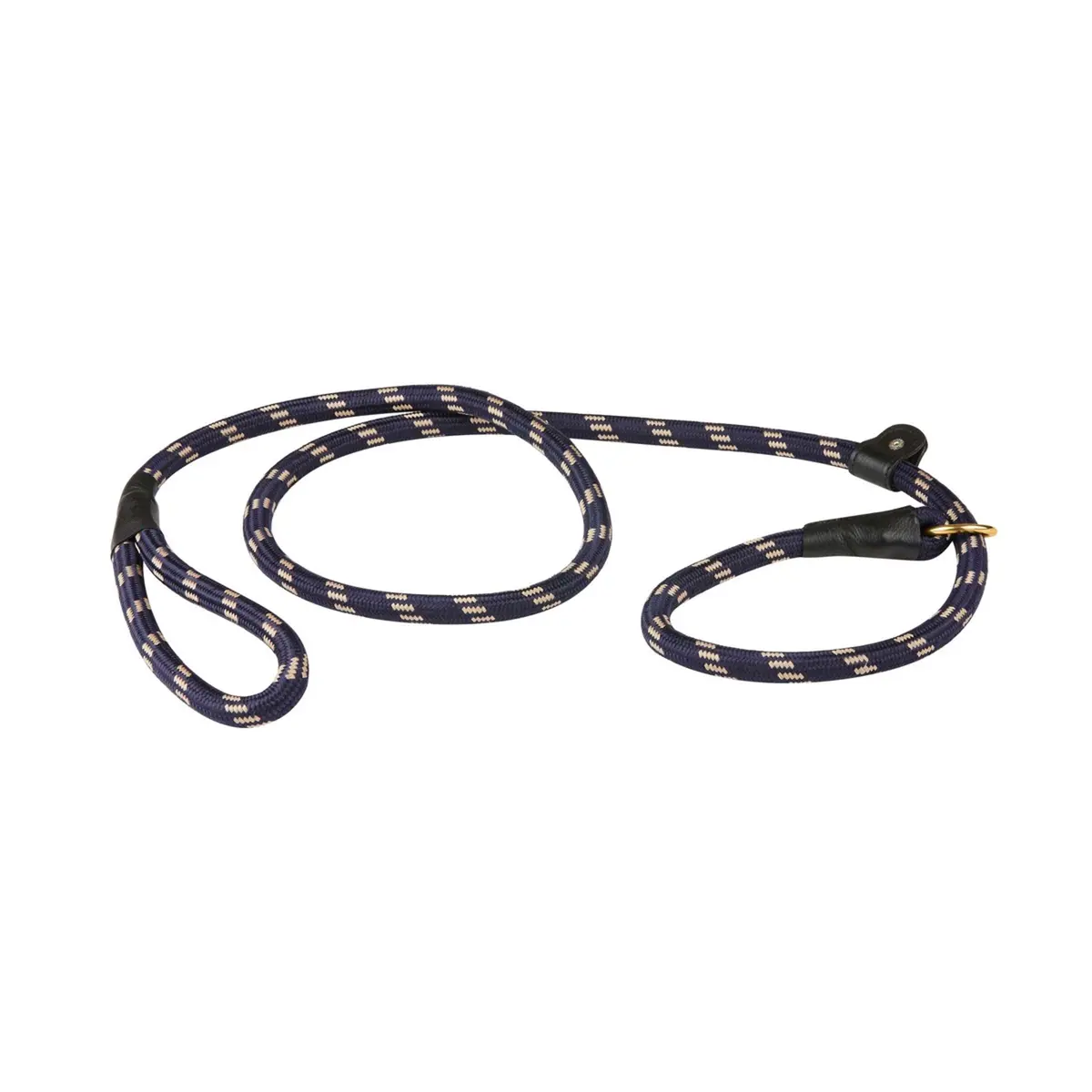 Weatherbeeta Slip Dog Lead Rope Leather Navy/Brown 1
