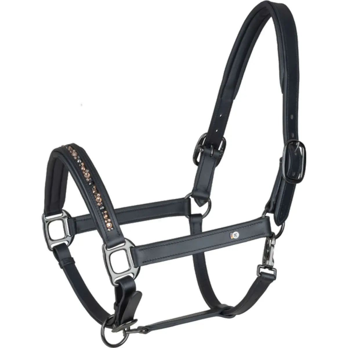 Waldhausen Halster Crystal Leer Zwart/Grijs 1