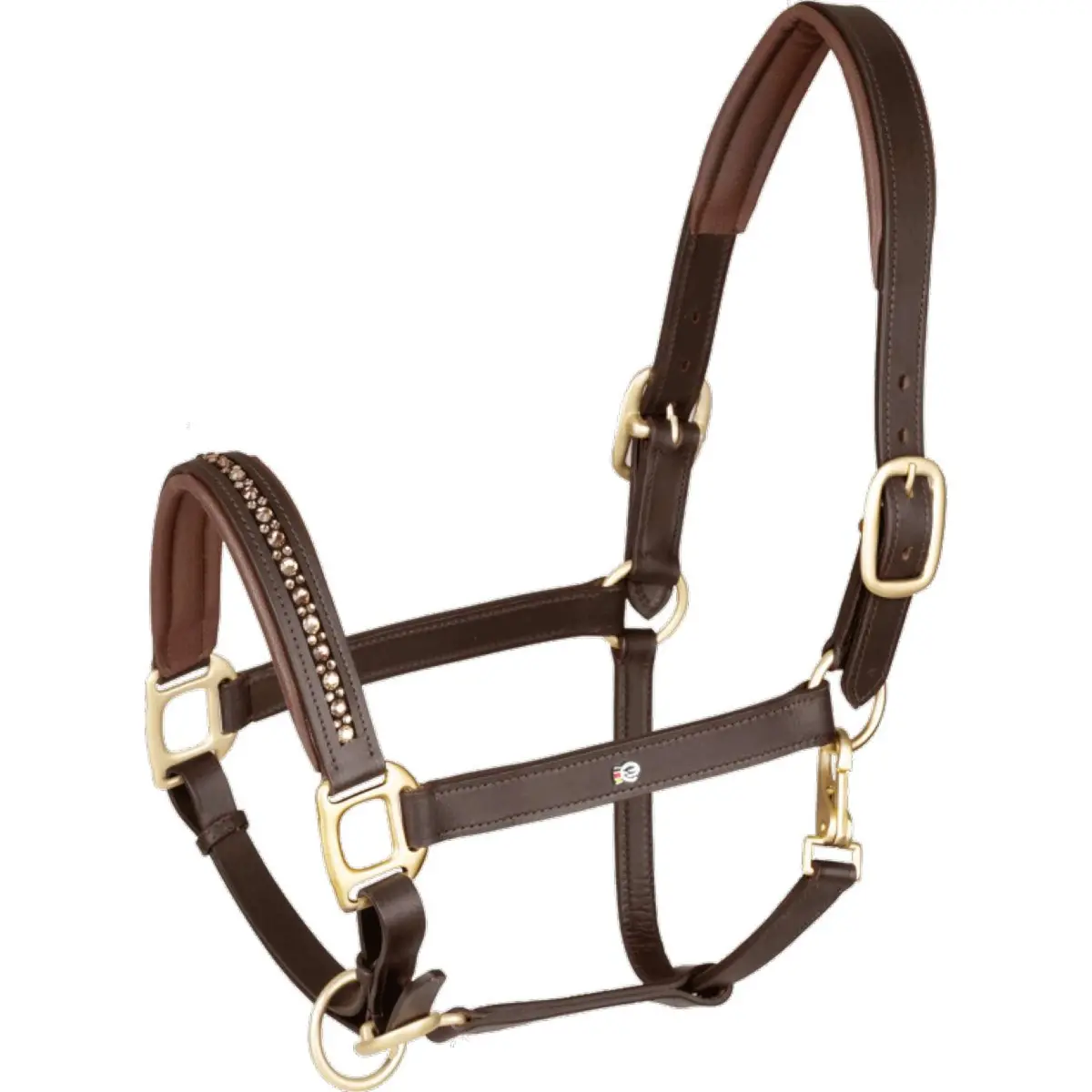 Waldhausen Halster Crystal Leer Bruin/Goud 1