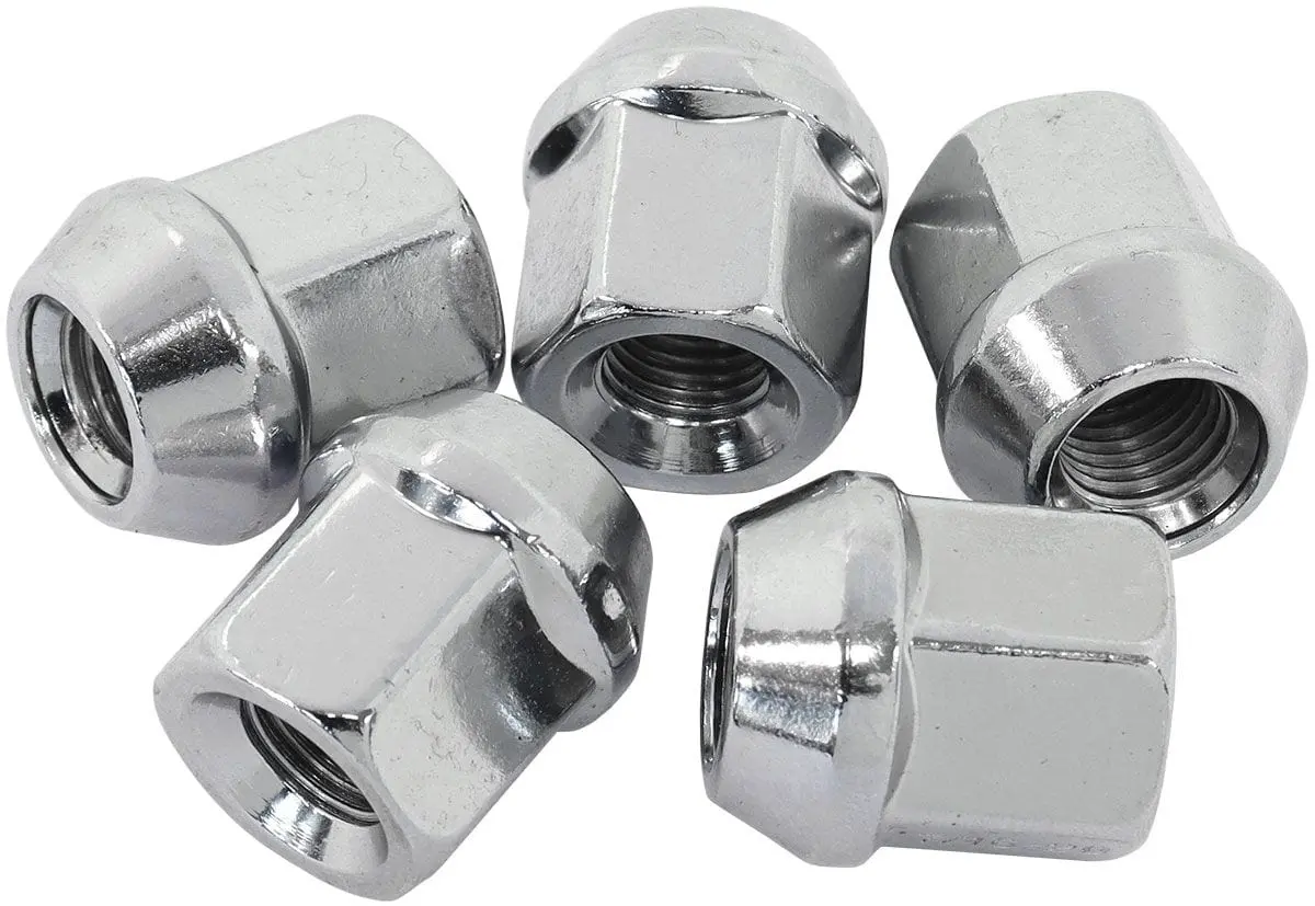 Acorn-Style Chrome Wheel Nuts – Short-Profile, M12×1.25 Thread Pitch 1