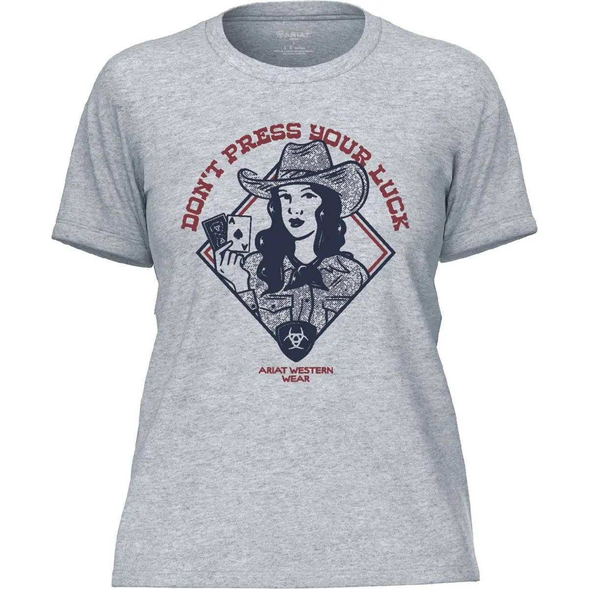 Ariat T-Shirt Don't Press Your Luck Dames Ice Blue 1