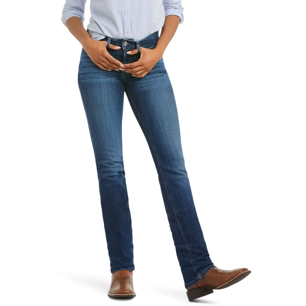 Ariat Jeans Real Perfect Rise Abby Straight Dames Mackenzie Blue 1