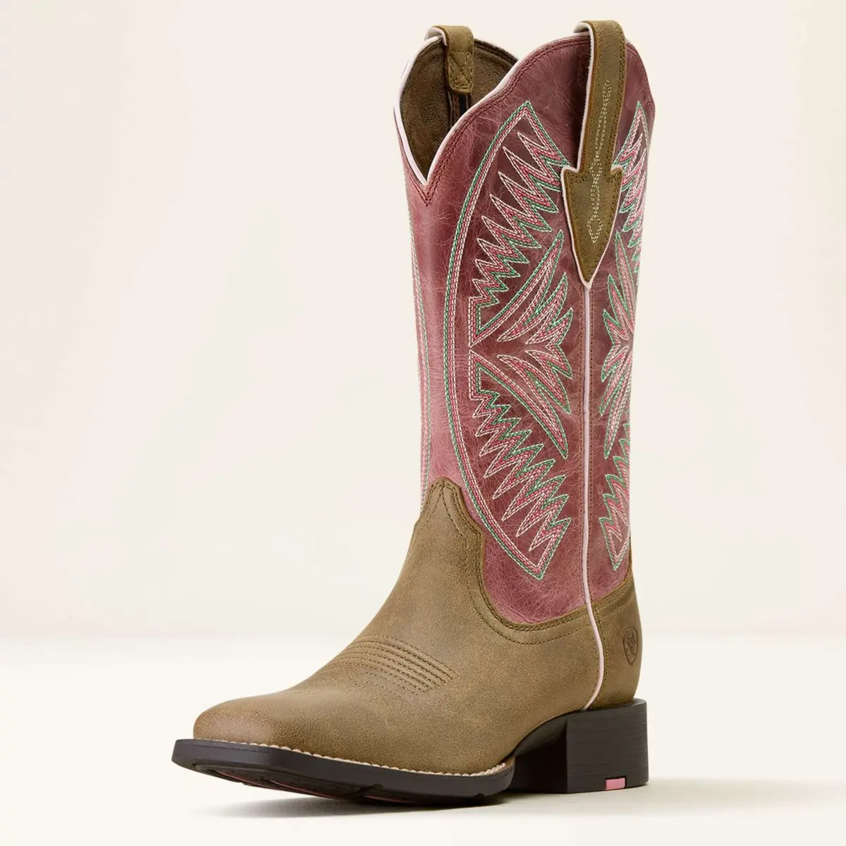Ariat Westernlaarzen Round Up Ruidoso Dames Brown Bomber/Dusty Rose 1