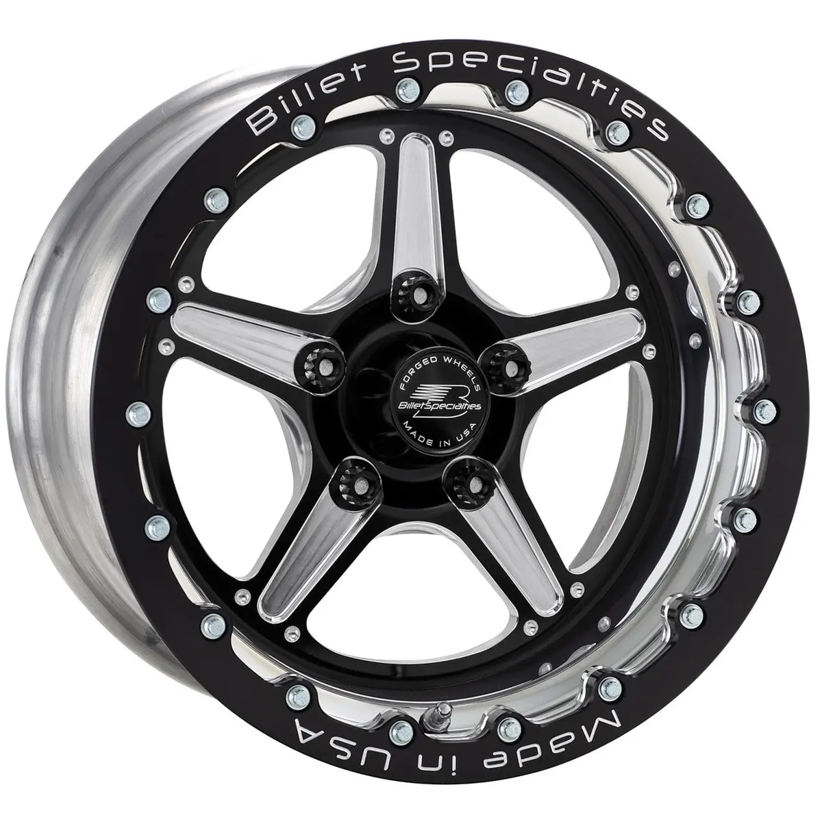 Billet Specialties Street Lite Beadlock Wheel — 15" × 8", 6X155Mm, Gloss Black (Brsb23580L6155) 1