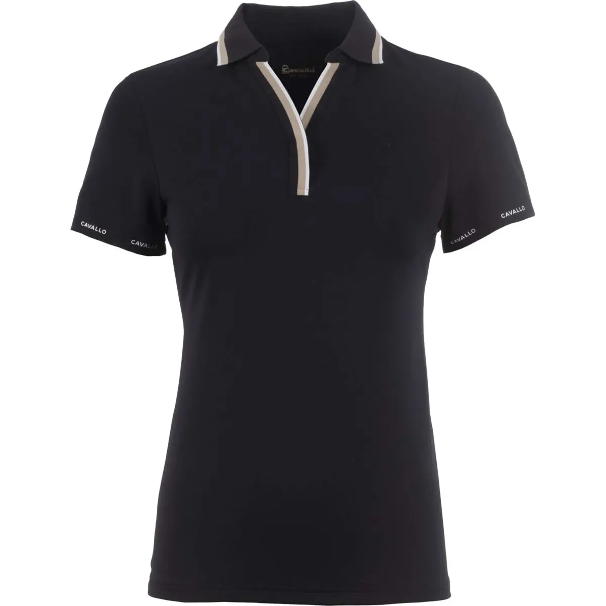 Cavallo Poloshirt Cavalpique V-Neck Zwart 1