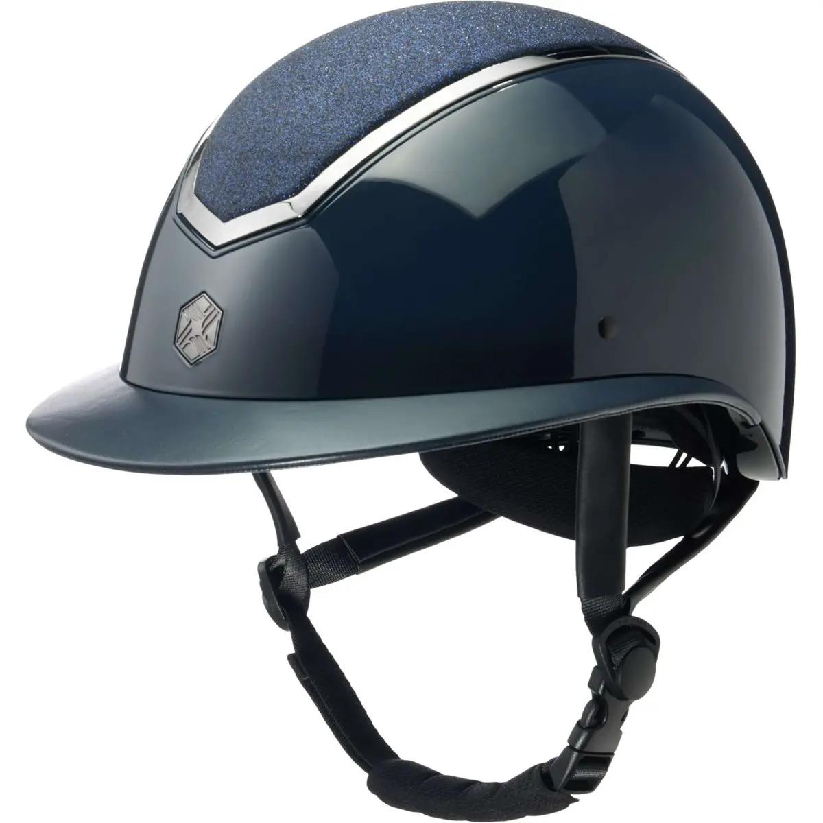 Charles Owen Cap Kylo Sparkly Wide Peak Navy Gloss/Pewter 1
