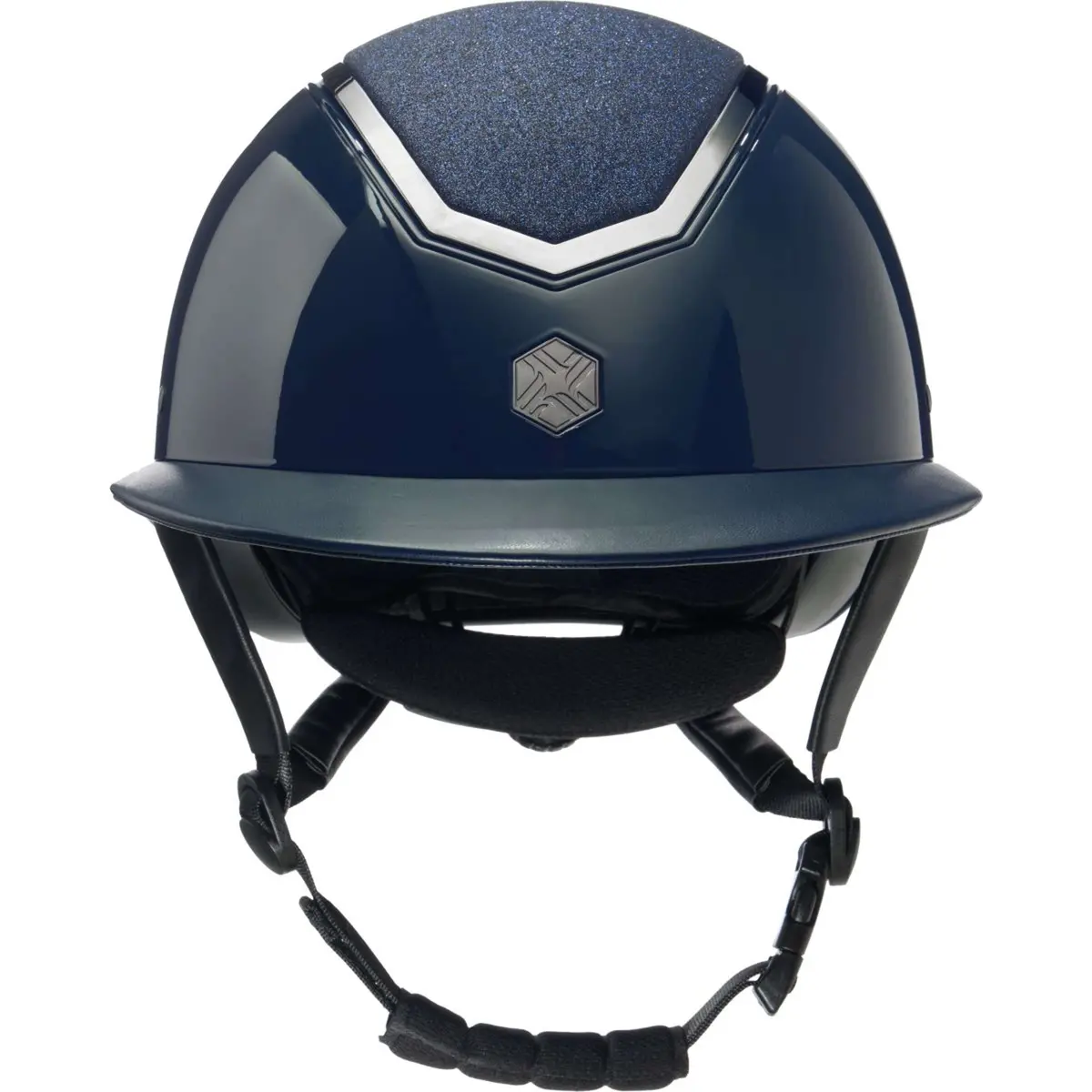Charles Owen Cap Kylo Sparkly Wide Peak Navy Gloss/Pewter 2