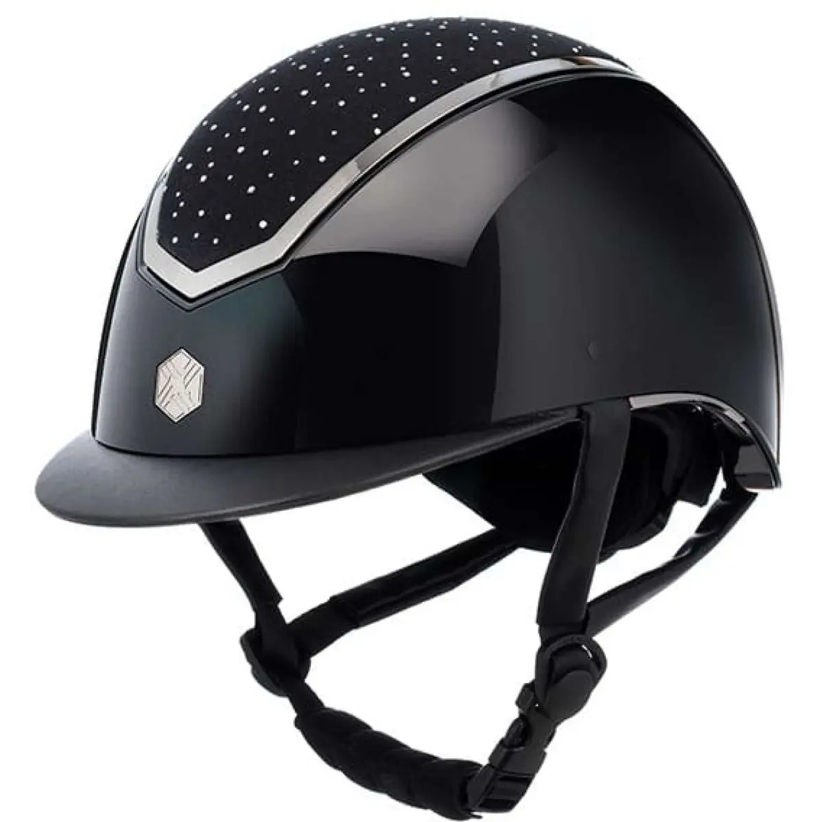 Charles Owen Cap Kylo Crystal Black Gloss/Chrome 1