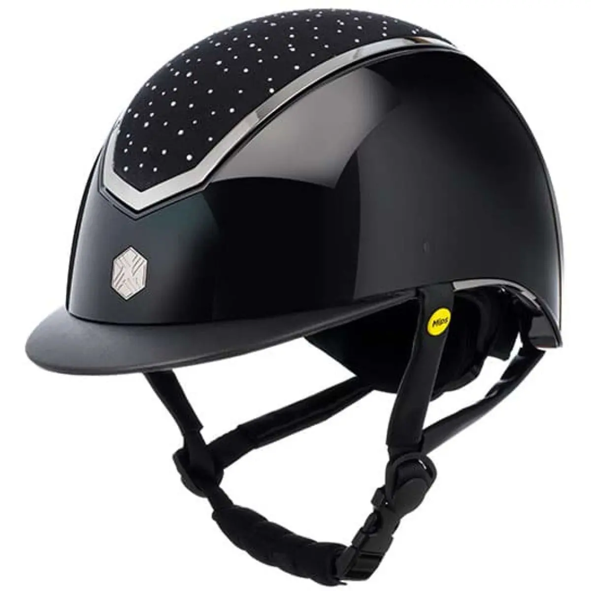 Charles Owen Cap Kylo Crystal Mips Black Gloss/Chrome 1
