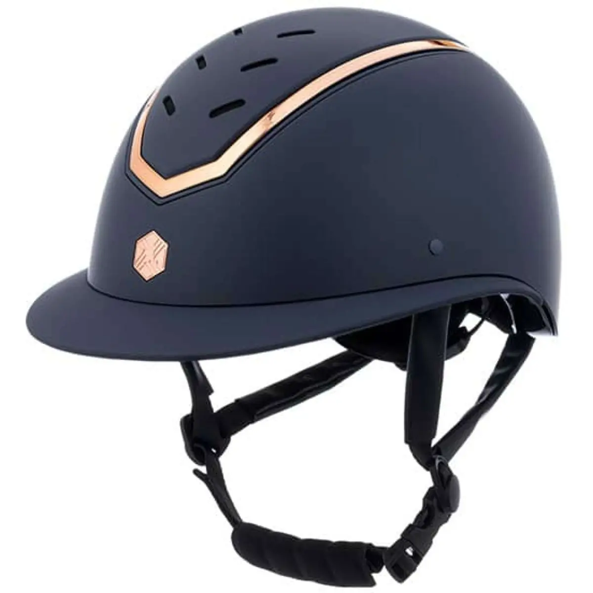 Charles Owen Cap Kylo Wide Peak Navy Matte/Rose Gold 1