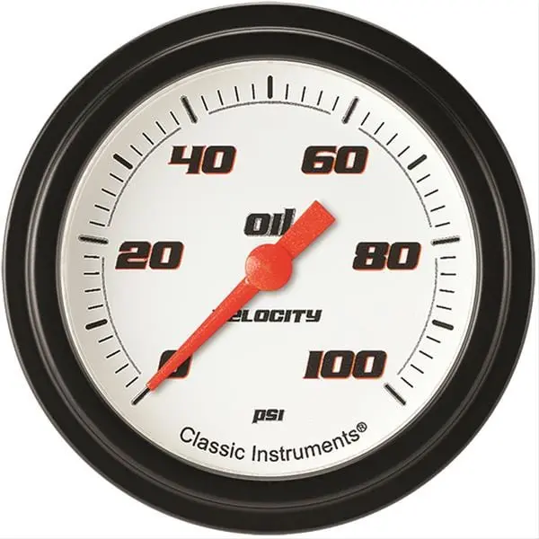 Classic Instruments Vs381Wblf Velocity Series White-Backlit Gauges 1