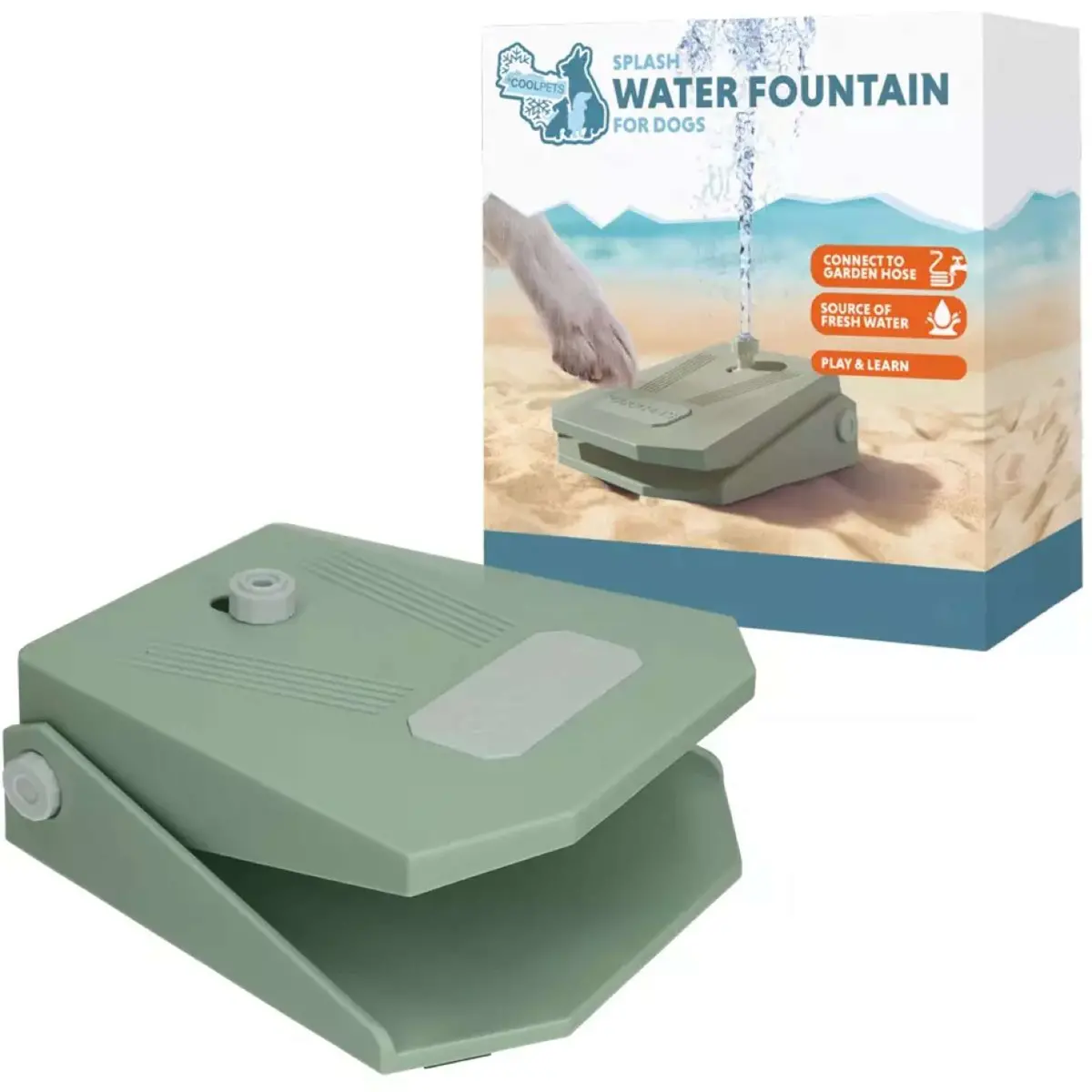 Coolpets Fontein Splash Aqua Olijfgroen 1