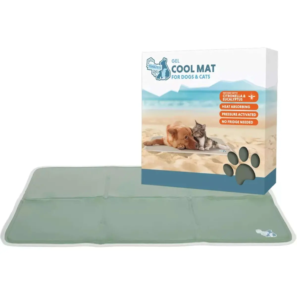 Coolpets Koelmat Gel Olijfgroen 1