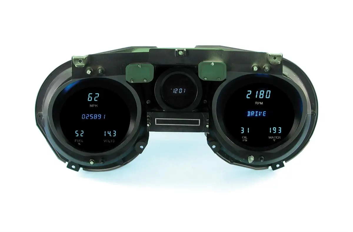 Dakota Digital Clk-69C-Cvl-Z Clock And Voltmeter Combo Gauge 1