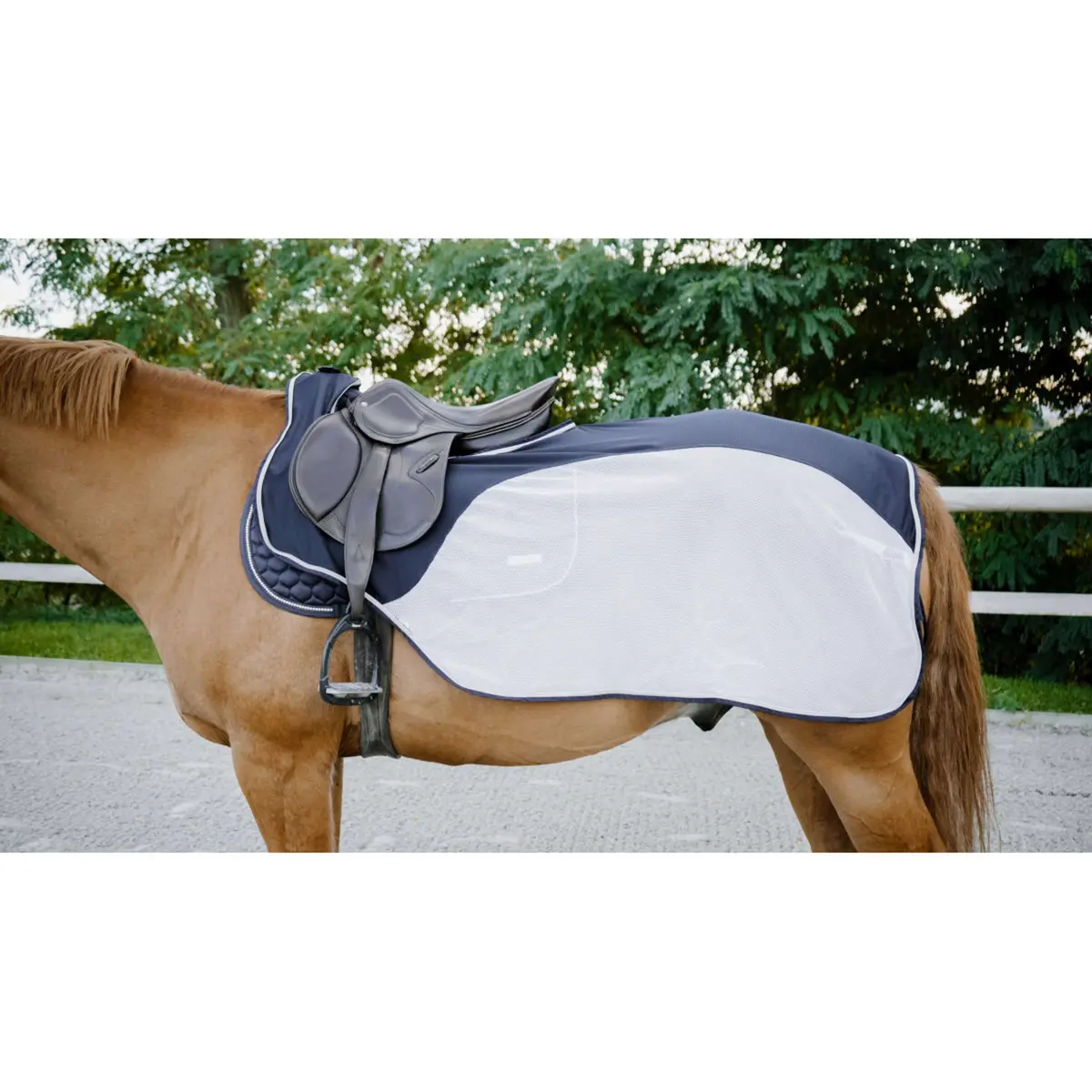 Equithème Uitrijdeken Flycool Navy/Wit 1
