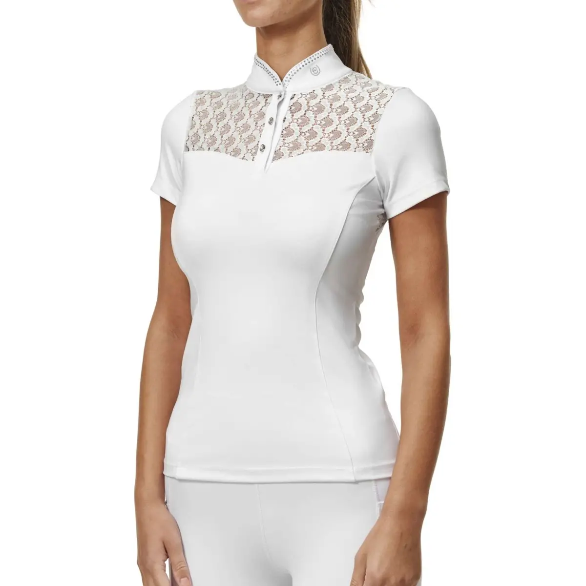 Equestrian Stockholm Wedstrijdshirt Crystal Champion Wit 1
