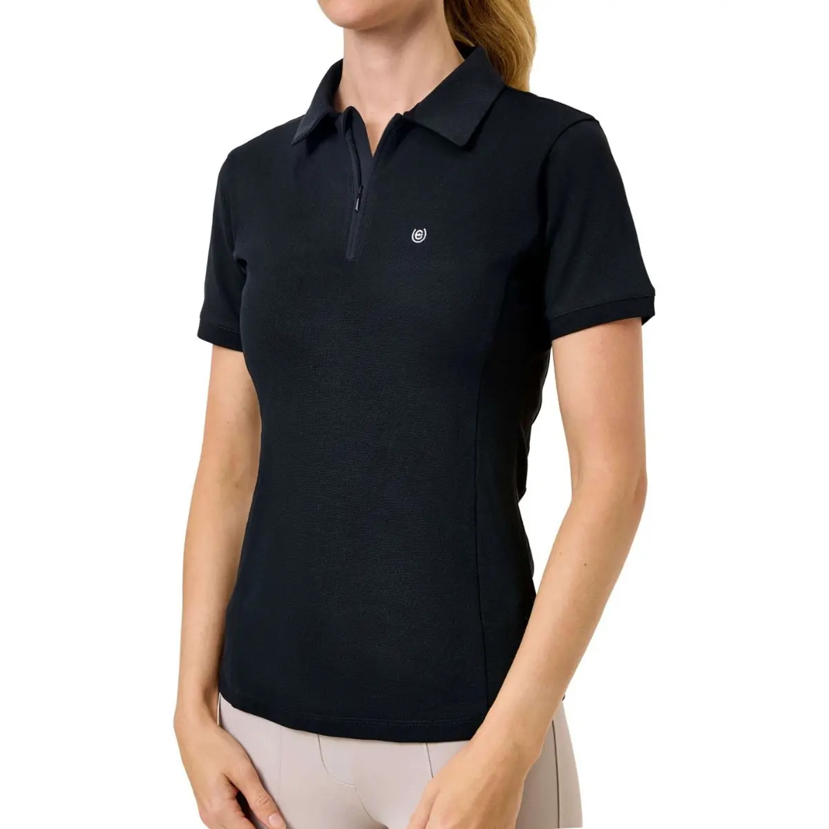 Equestrian Stockholm Poloshirt Zip Zwart 1
