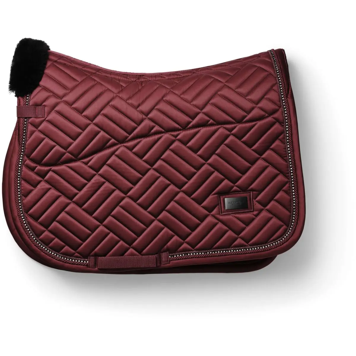 Equestrian Stockholm Zadeldekje Vegan Fur Springen Crystal Bordeaux 1