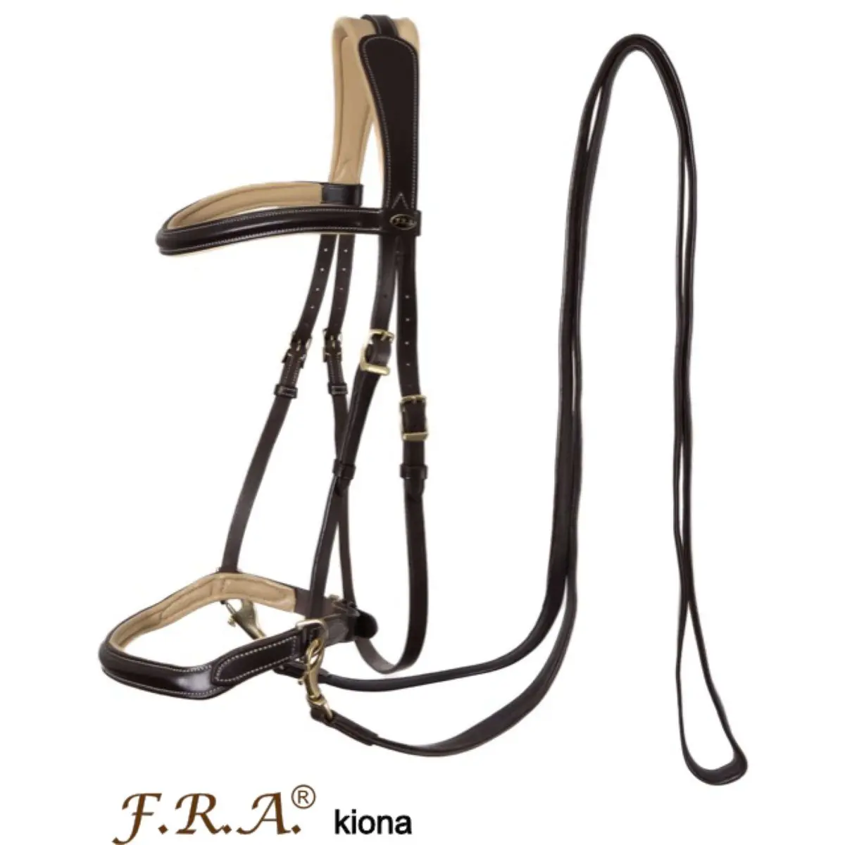 F.R.A. Bitloos Hoofdstel Kiona Bruin/Beige 1