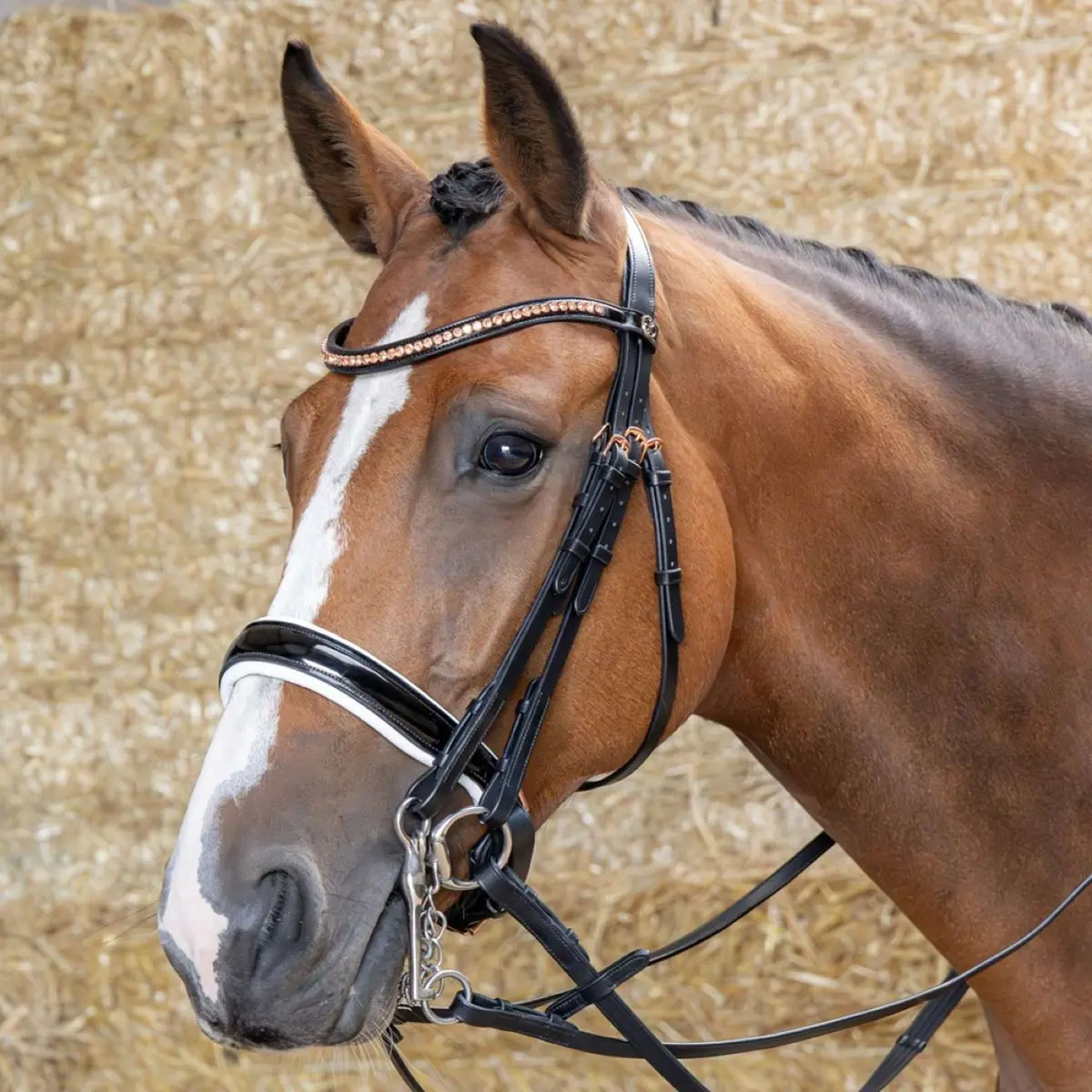 Harry's Horse Stang- En Trenshoofdstel Soft Rosegold Zwart 1