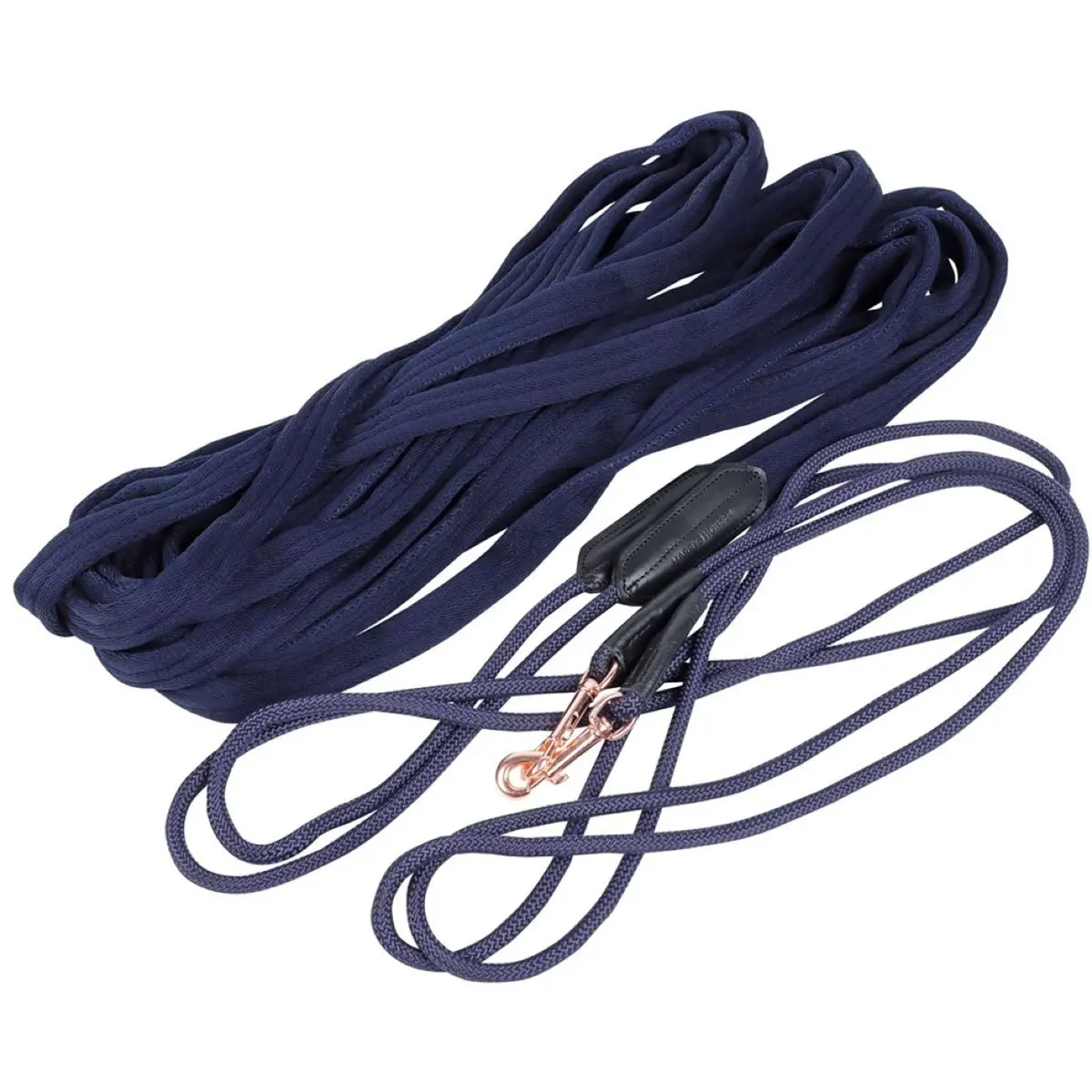 Harry's Horse Dubbele Longeerlijn Rosegold Navy 1