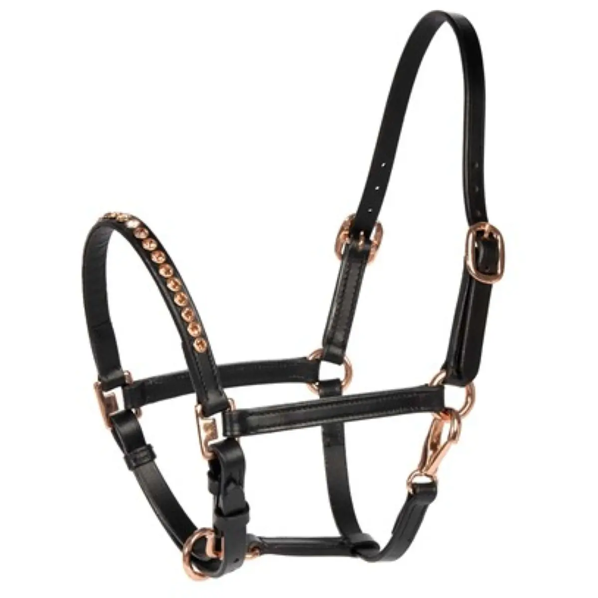 Harry's Horse Halster Crystal Pony/Veulen Zwart/Roségoud 1