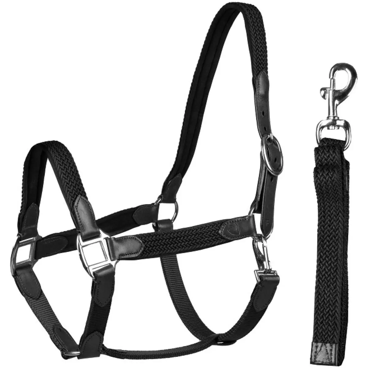 Horka Halster Set Leer Met Gevlochten Nylon Zwart 1