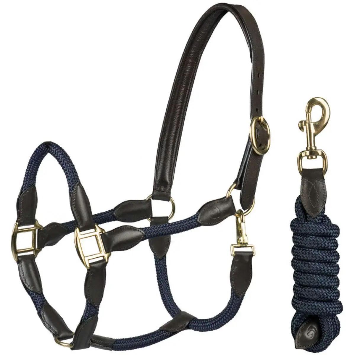 Horka Halster Set Leer Met Touw Bruin/Blauw 1