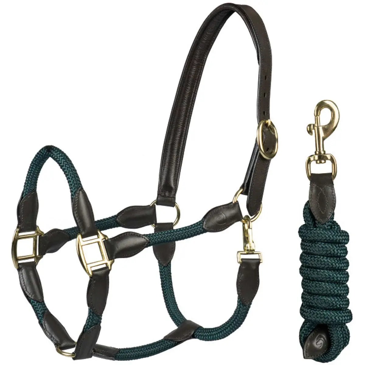 Horka Halster Set Leer Met Touw Bruin/Groen 1