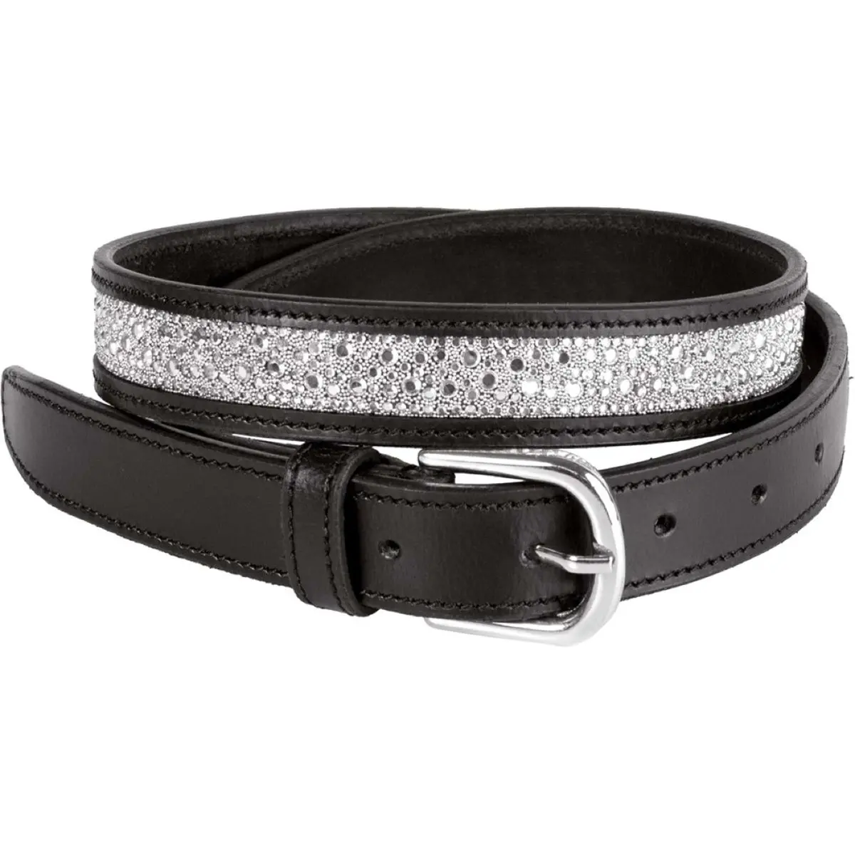 Harry's Horse Riem Leder Crystal Drops Zilver 1
