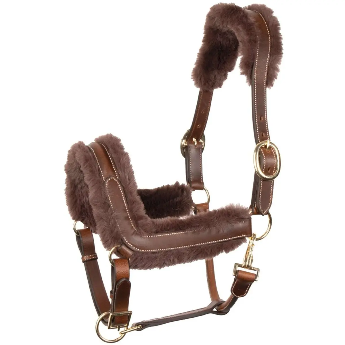 Harry's Horse Halster Leder Anatomic Furry Matt Bruin 1