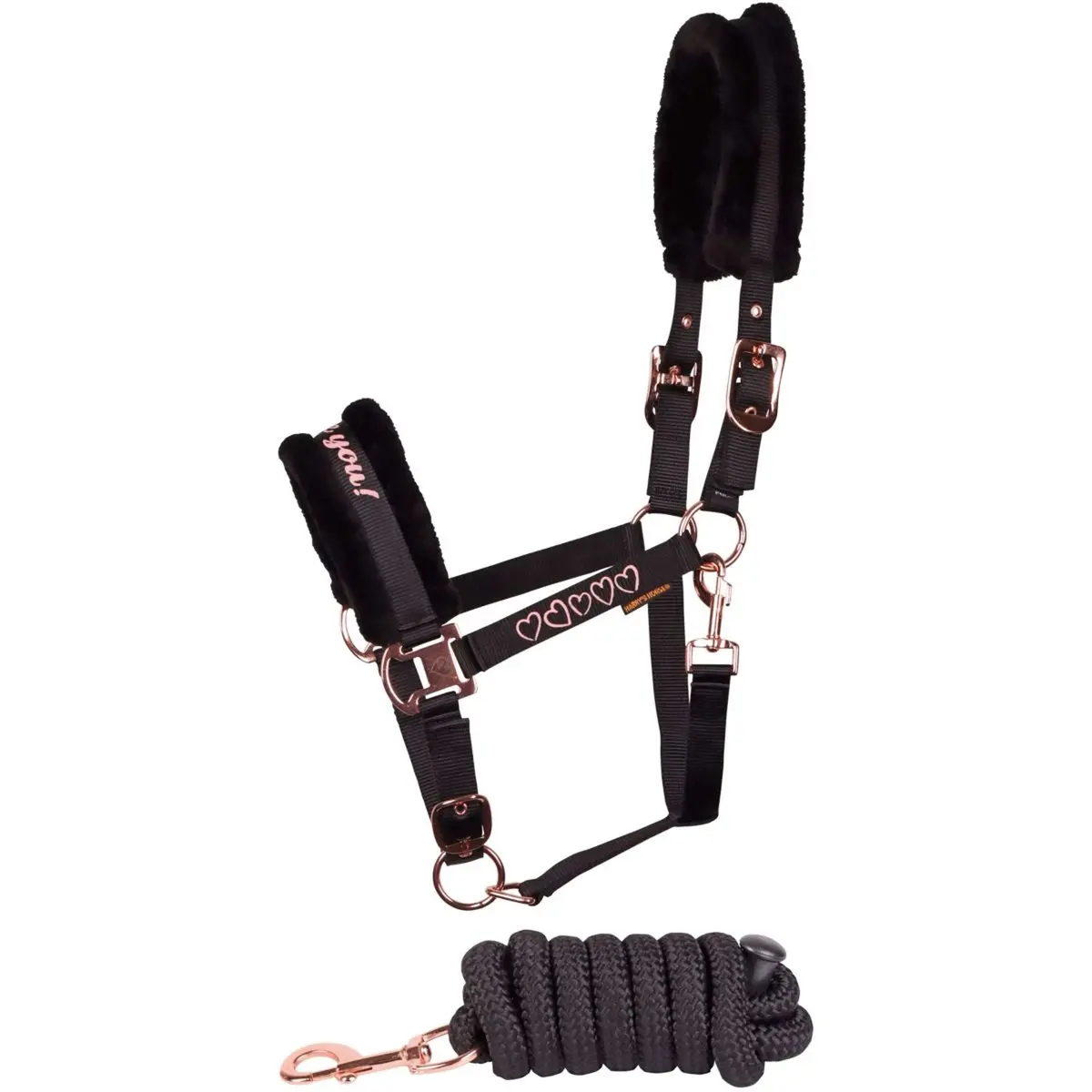 Harry's Horse Halsterset Love Zwart 1