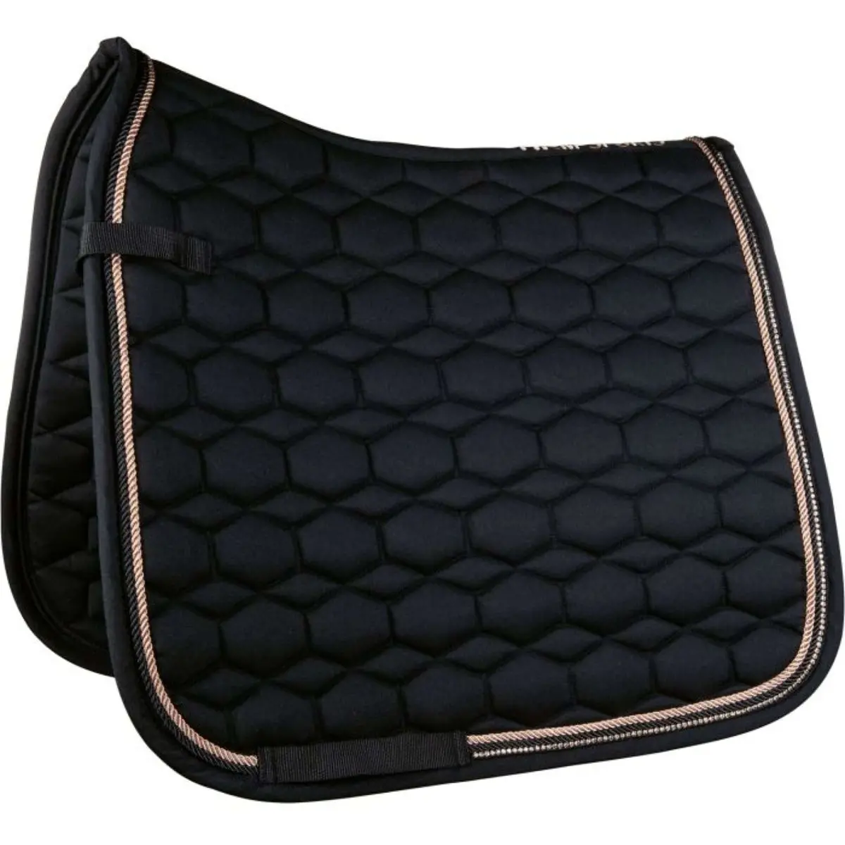 Hkm Zadeldekje Rosegold Glamour Dressuur Zwart/Rosegoud 1