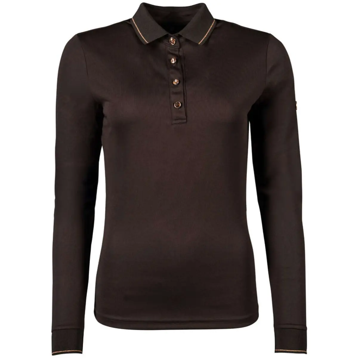 Hkm Poloshirt Rosegold Glamour Longsleeve Bruin/Rosegoud 1