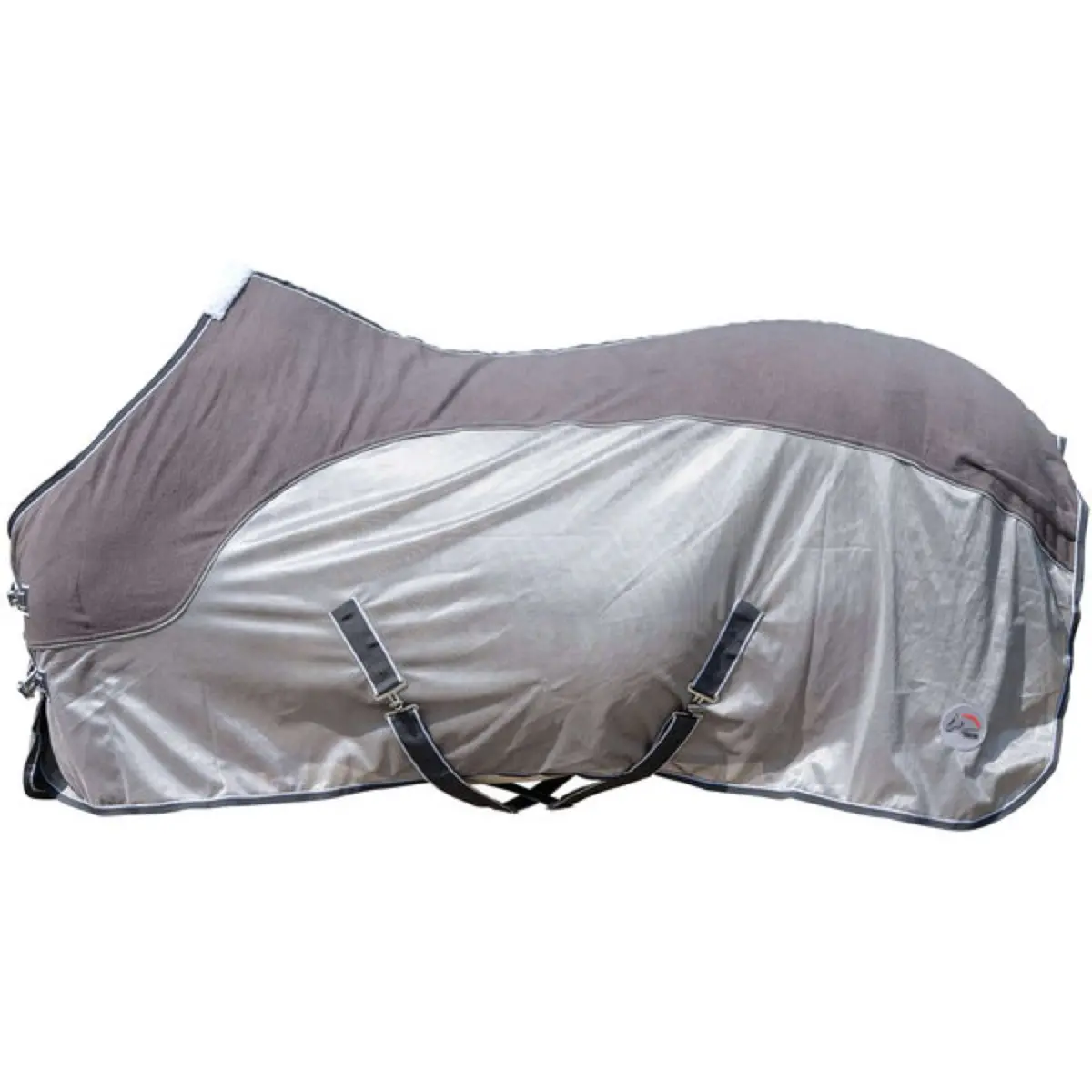 Hkm Vliegendeken Comfort Fleece Grijs/Natuur/Blauw 1