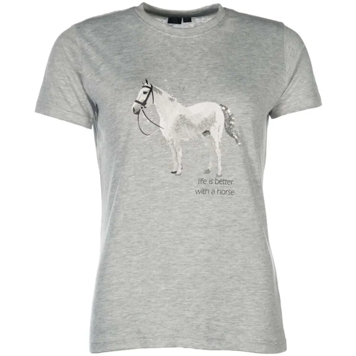 Hkm T-Shirt Sparkle Grijs Melange 1