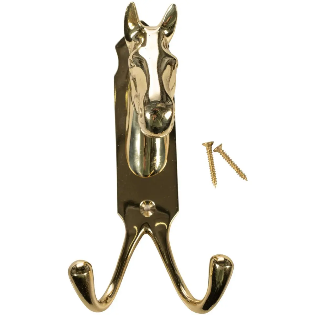 Hkm Hoofdstelhanger Paardenhoofd Dubbele Haak Messing 1