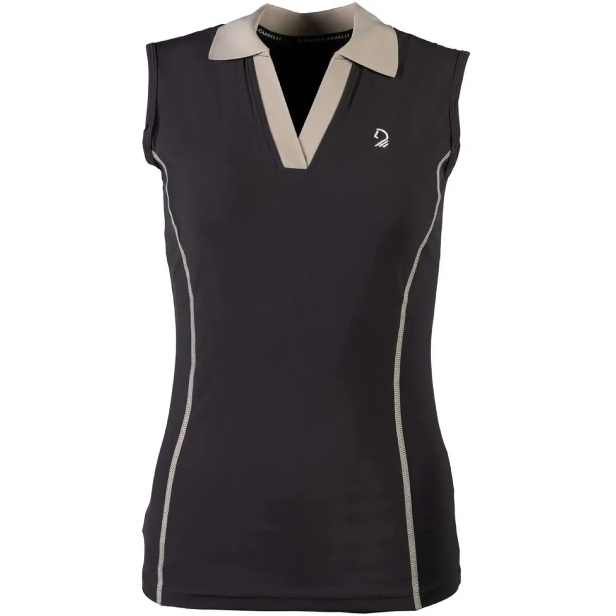 Lauria Garrelli Poloshirt Limone Mouwloos Zwart 1